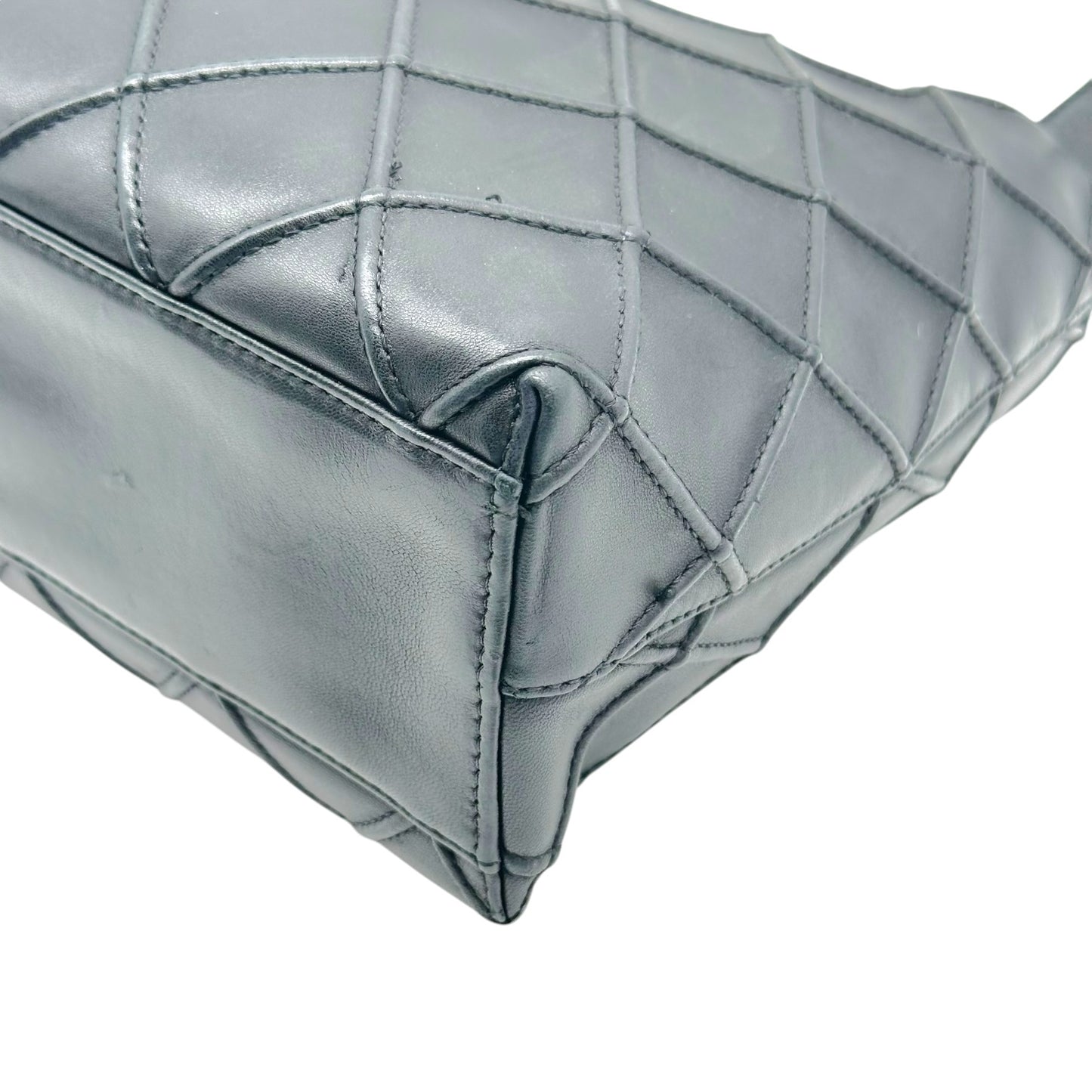 Chanel Black & Silver Quilted Matelasse Hobo Shoulder Bag 2000-02