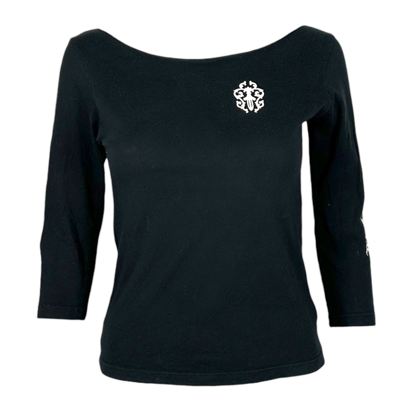 Chrome Hearts Vintage 3/4 Sleeve Logo & Dagger Graphic T-Shirt