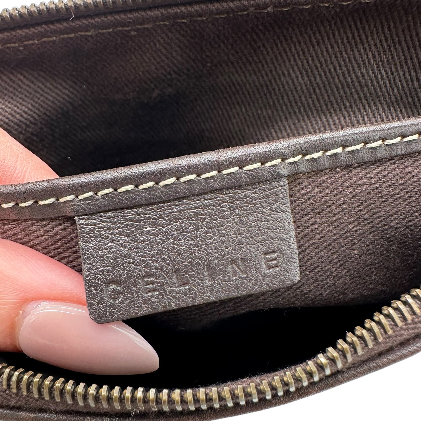 Celine Tan Triomphe Monogram Pochette Bag - Outfit Repeater