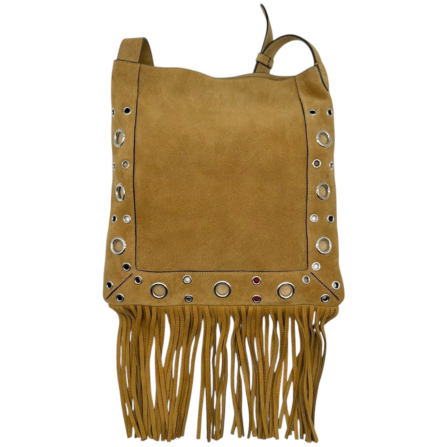 Valentino Garavani Brown Suede Nellcôte Fringe Trim Crossbody Bag