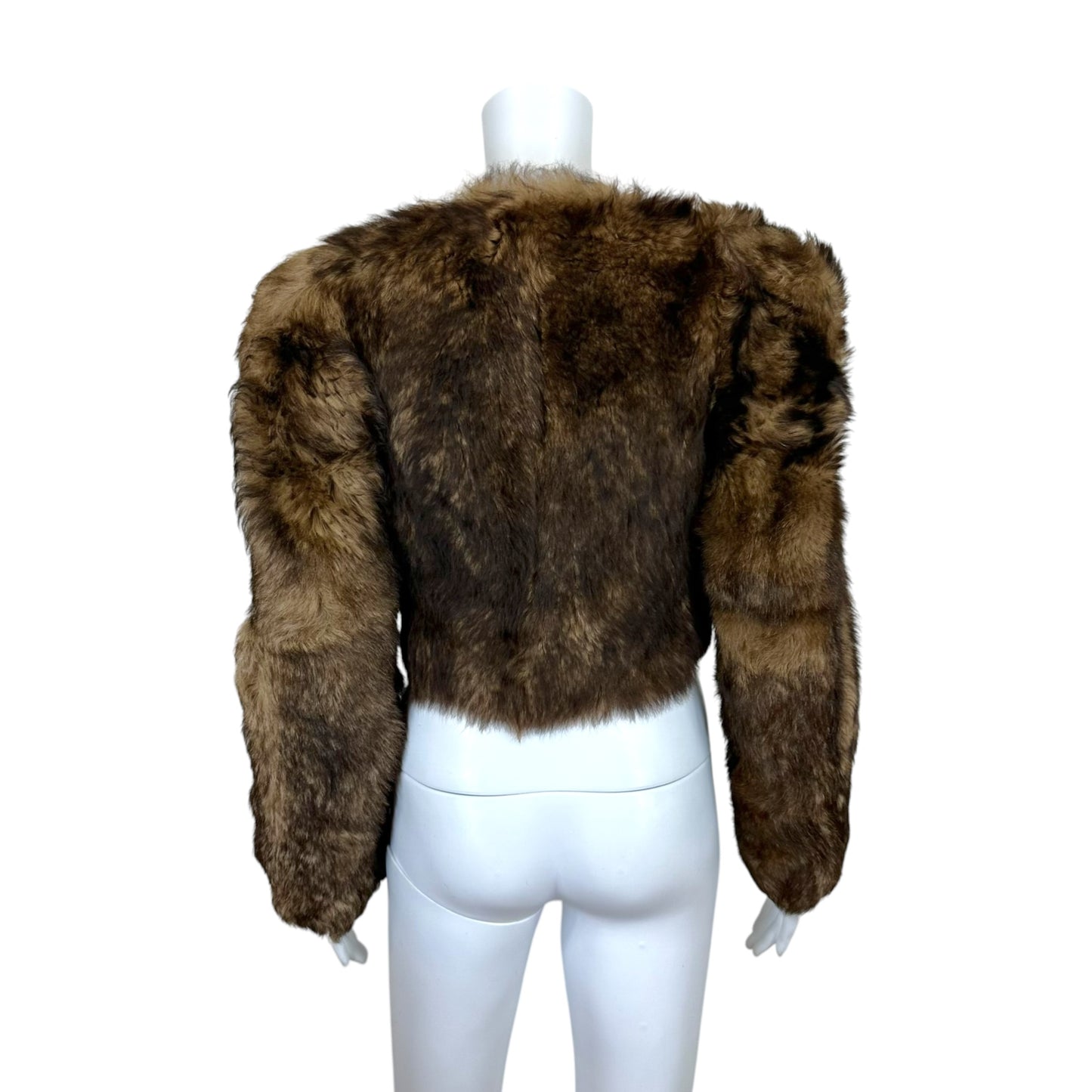 Ralph Lauren Purple Label Brown Shearling Cropped Fur Coat