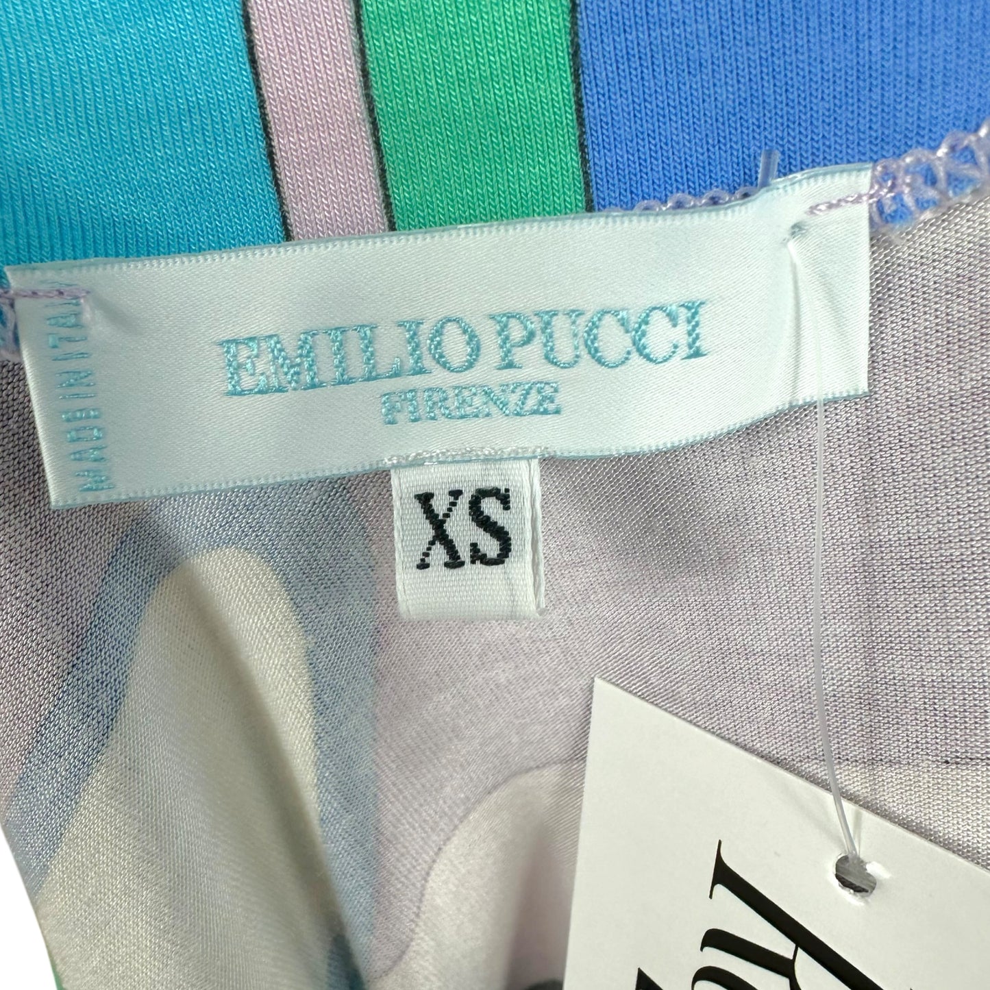 Emilio Pucci Blue & Purple Printed Cowl Neck Tank