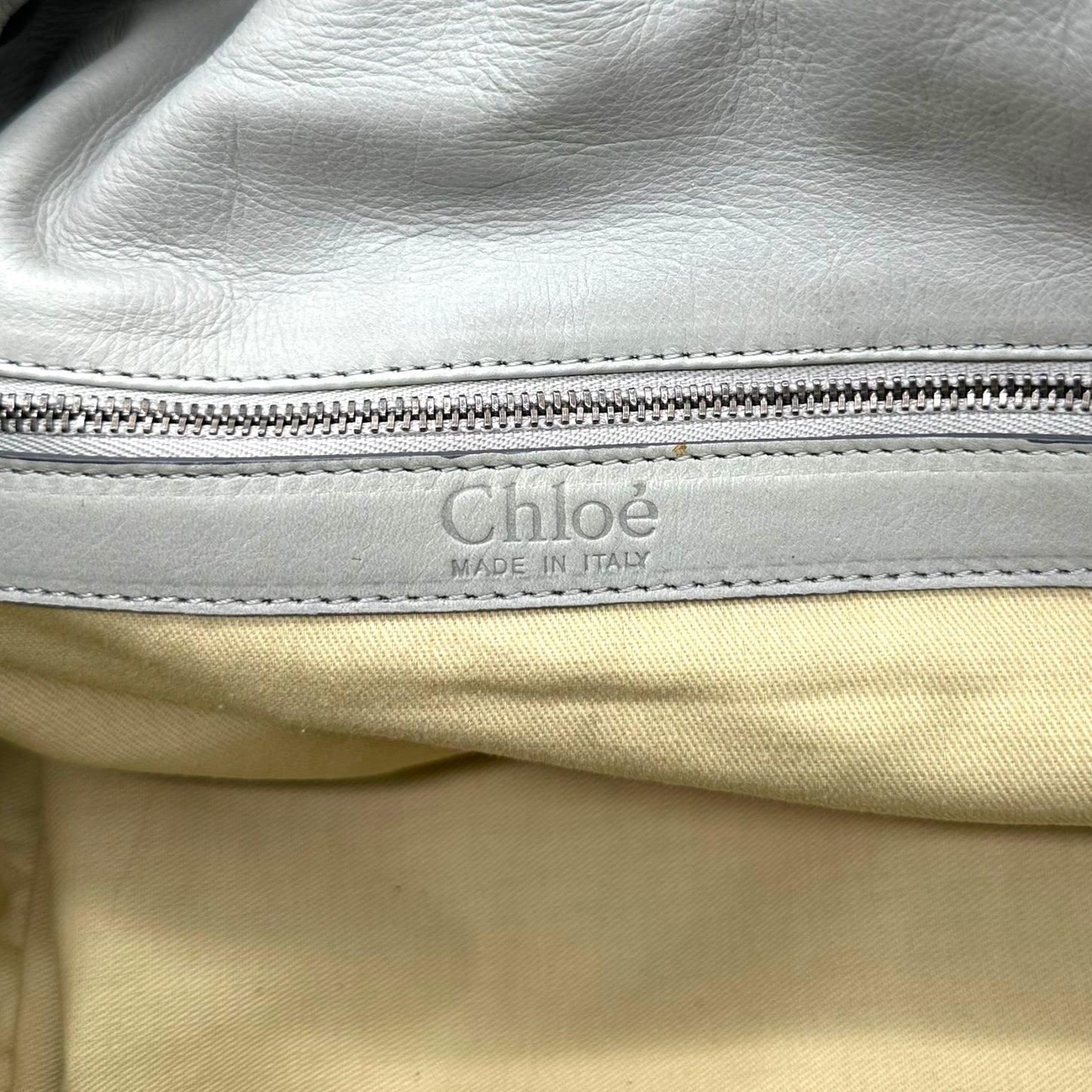 Chloe Tan & Light Blue Silverado Hobo Bag