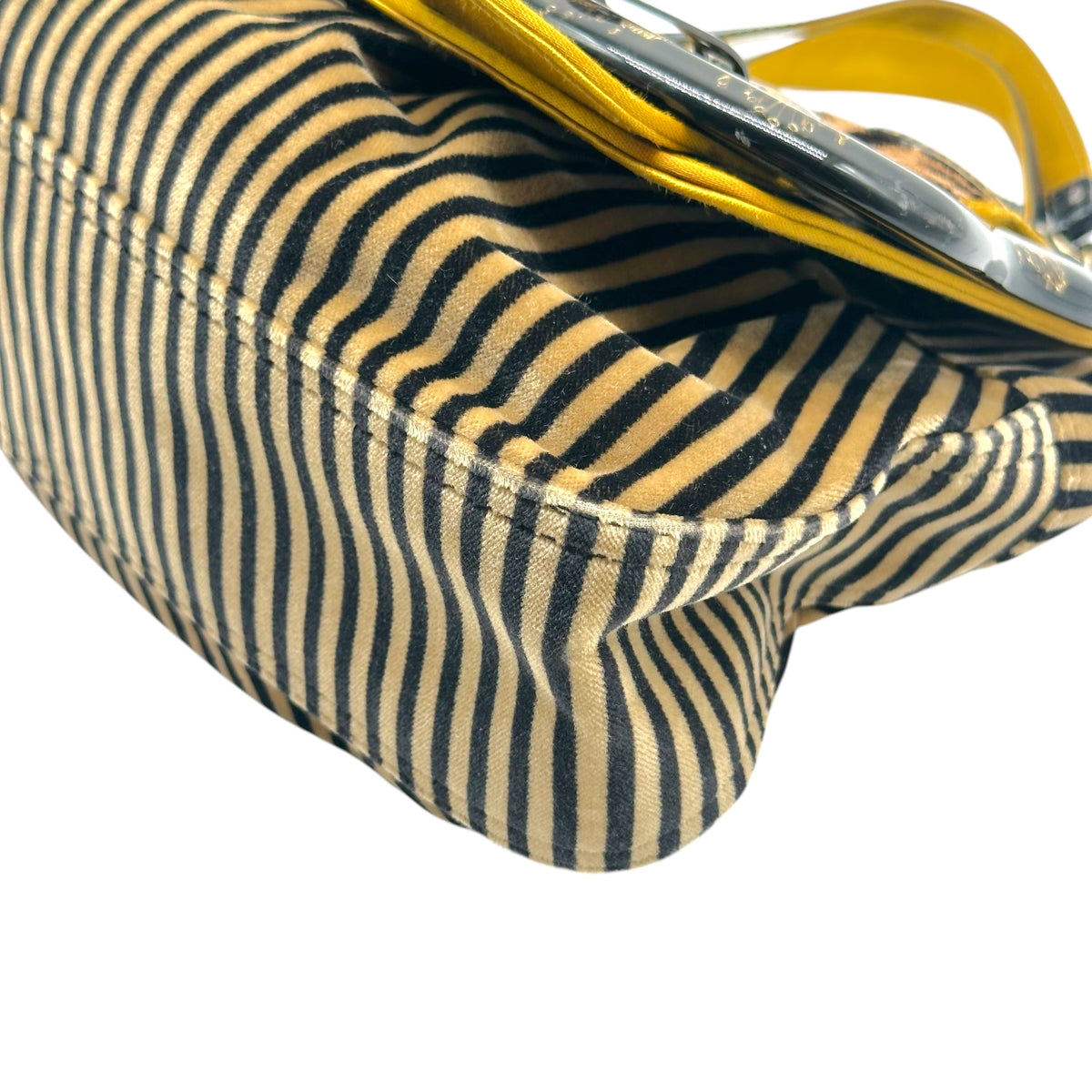 Fendi B Bag Tan Black Striped Velvet Zebra Ponyhair