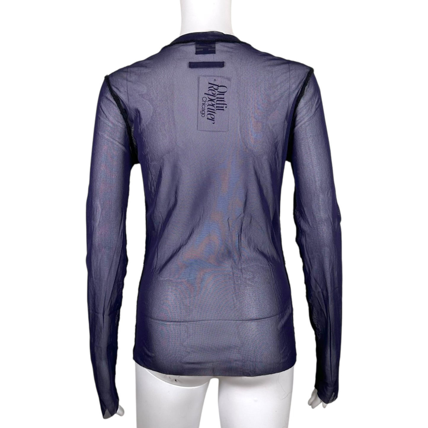 Jean Paul Gaultier Purple & Black Logo Applique Mesh Longsleeve