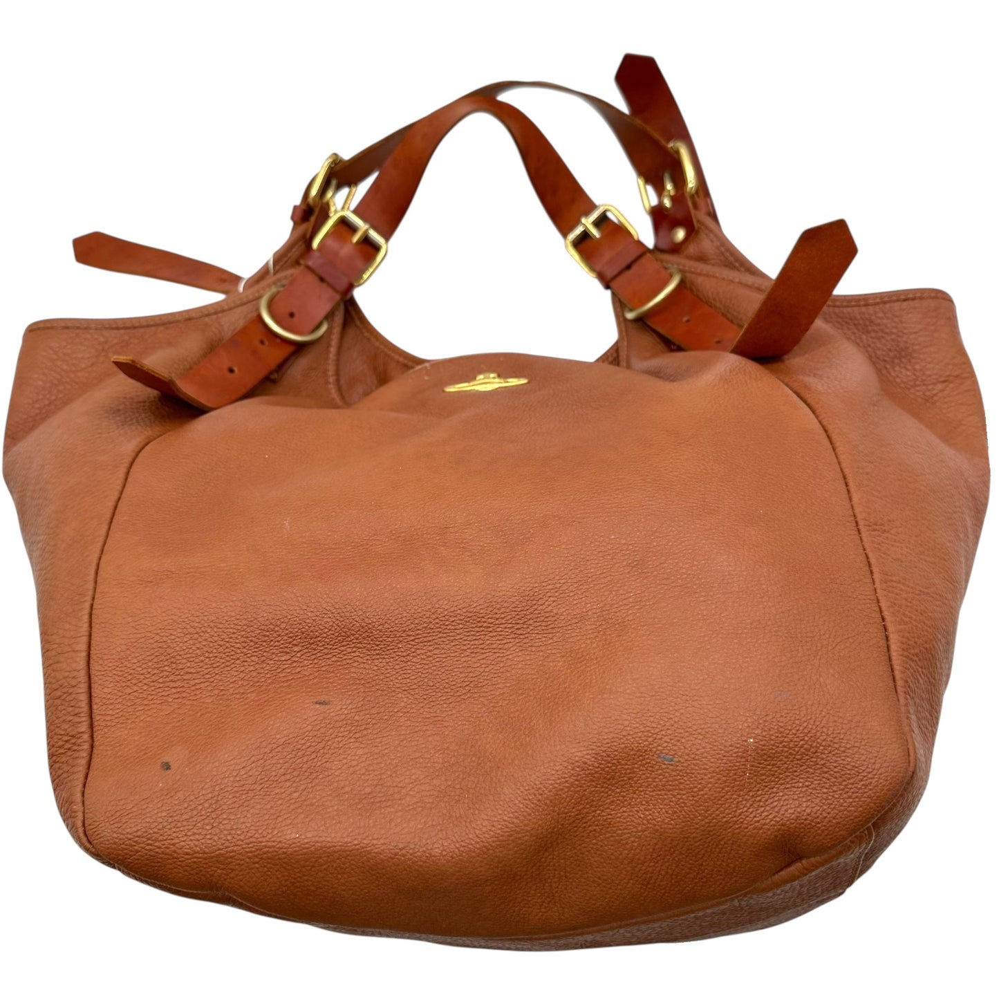 Vivienne Westwood Brown Leather Slouchy Hobo Tote Bag