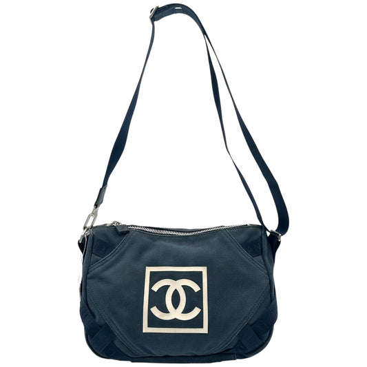 Chanel Sport Navy Blue Canvas Messenger Bag - Outfit Repeater