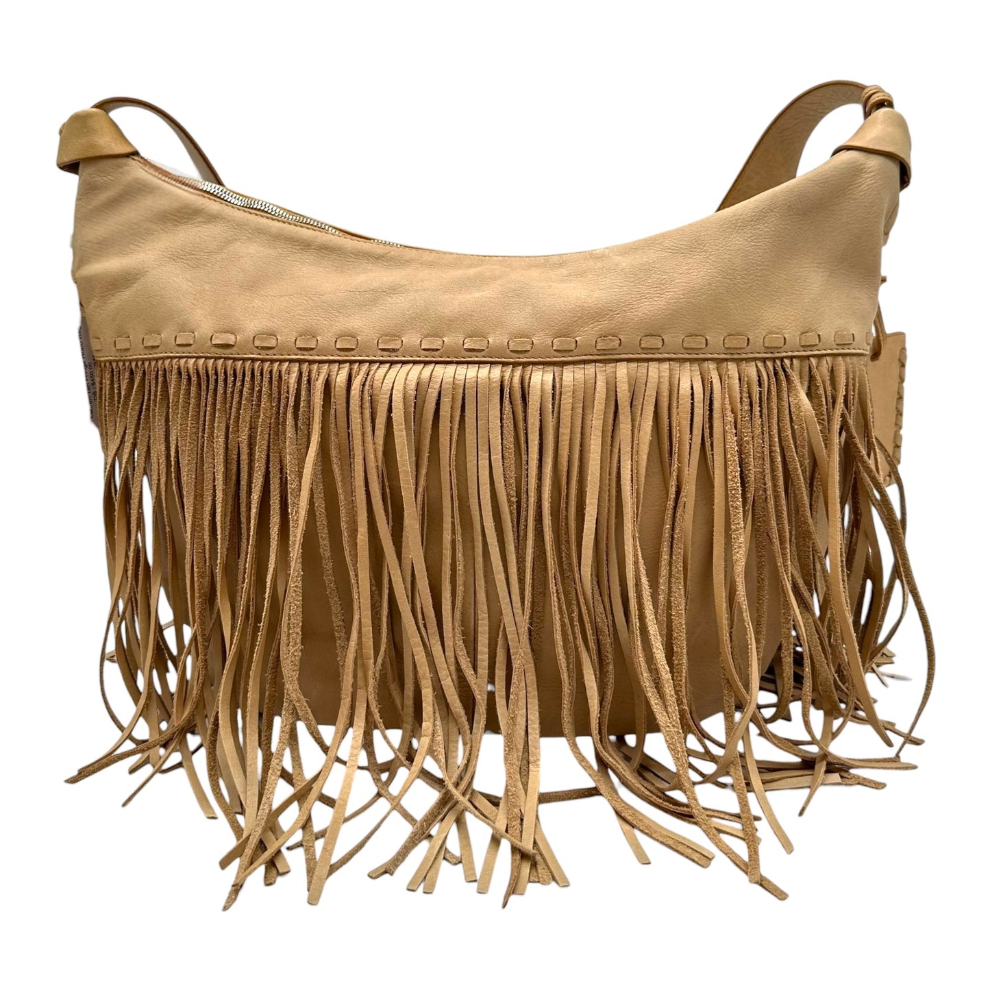 Ralph Lauren Tan Fringe Hobo Bag