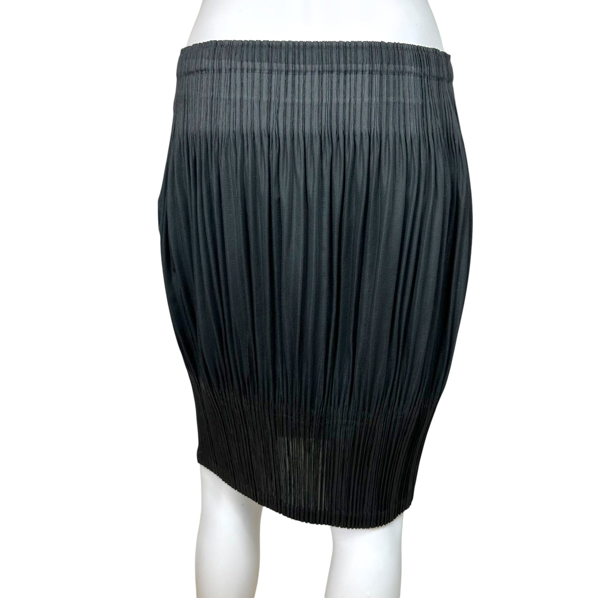 Issey Miyake Pleats Please Black Pleated Midi Skirt