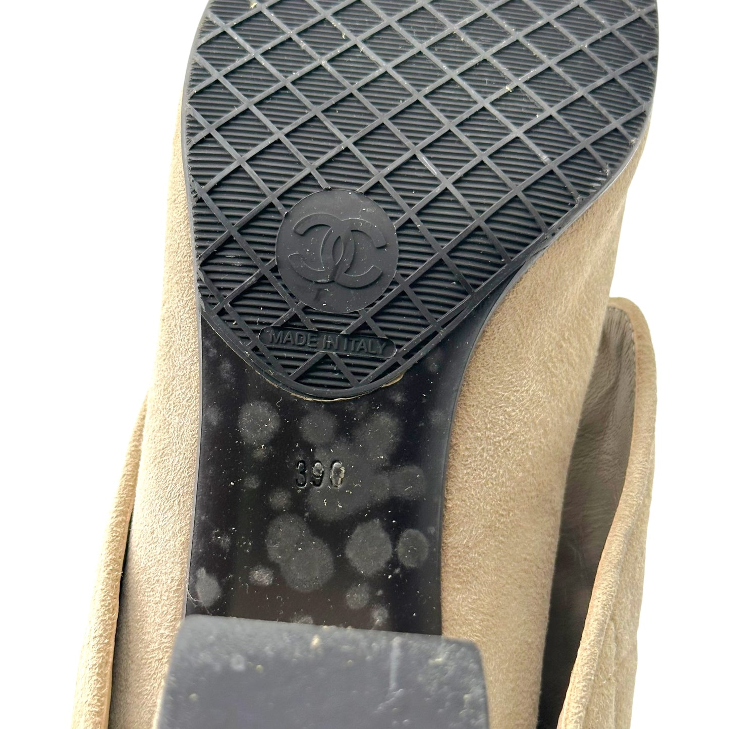 Chanel Tan Suede Quilted Fold-Over Boots