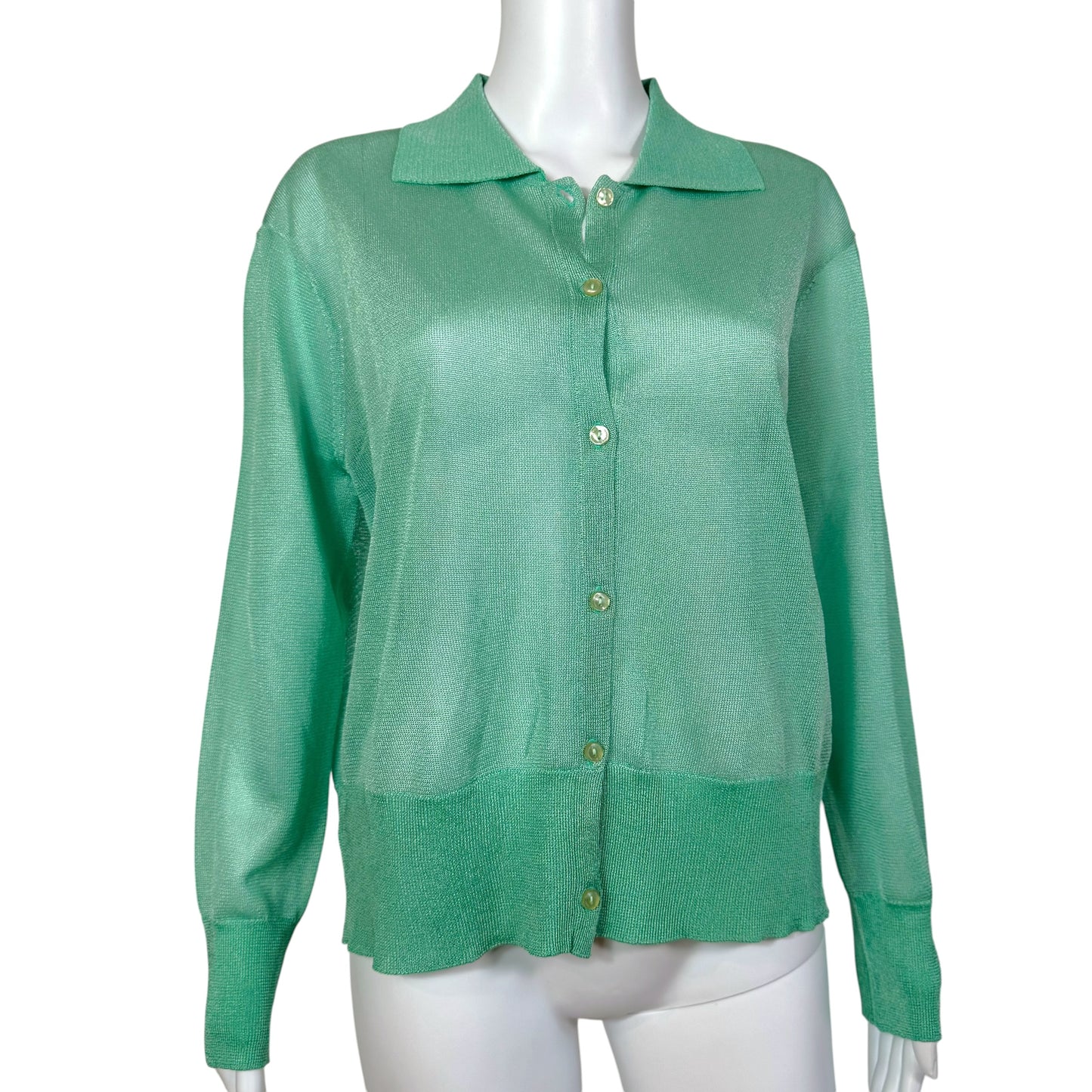 Fanci Club Sheer Knit Cardigan Mint Green XS