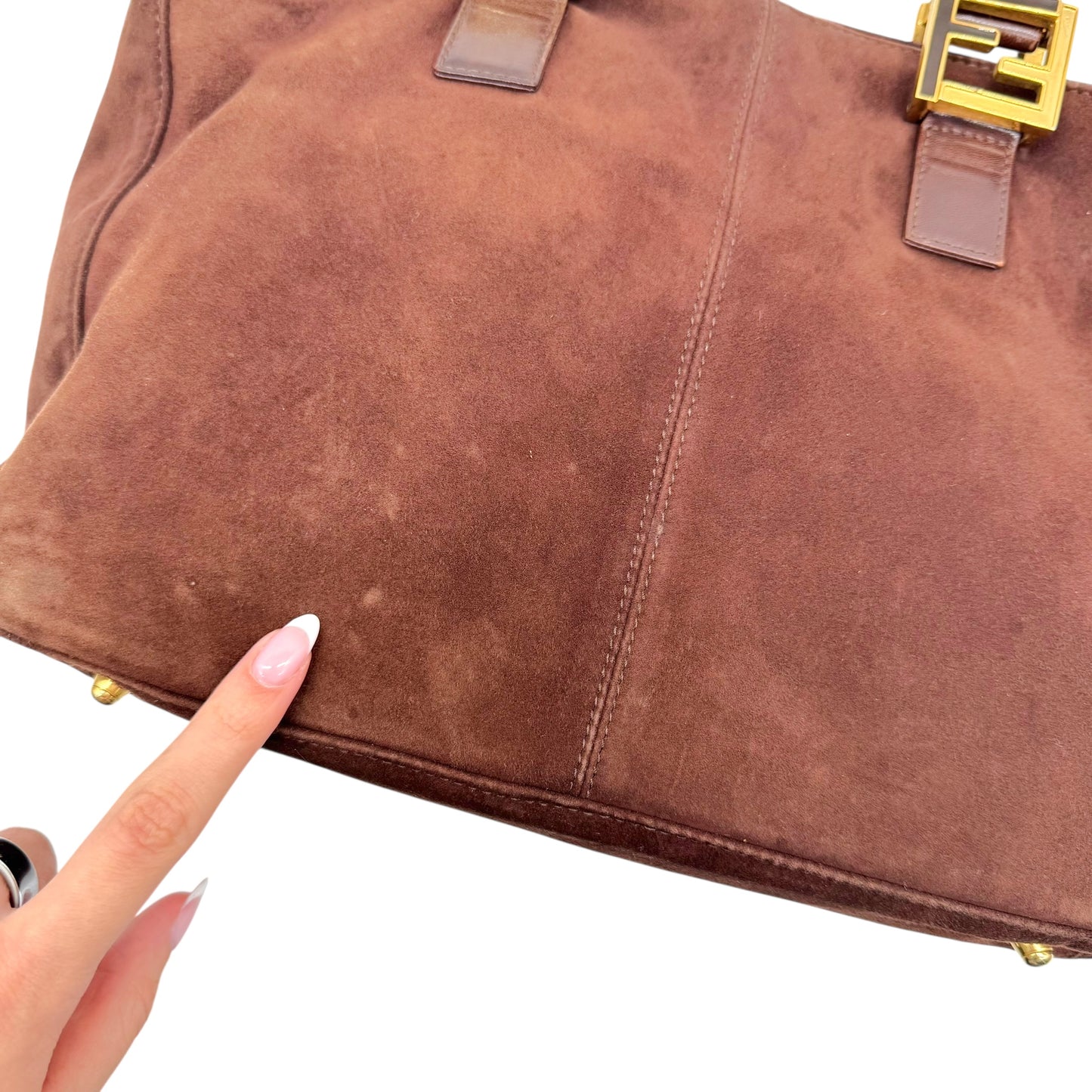 Fendi Brown Suede Mini Tote Bag - Outfit Repeater