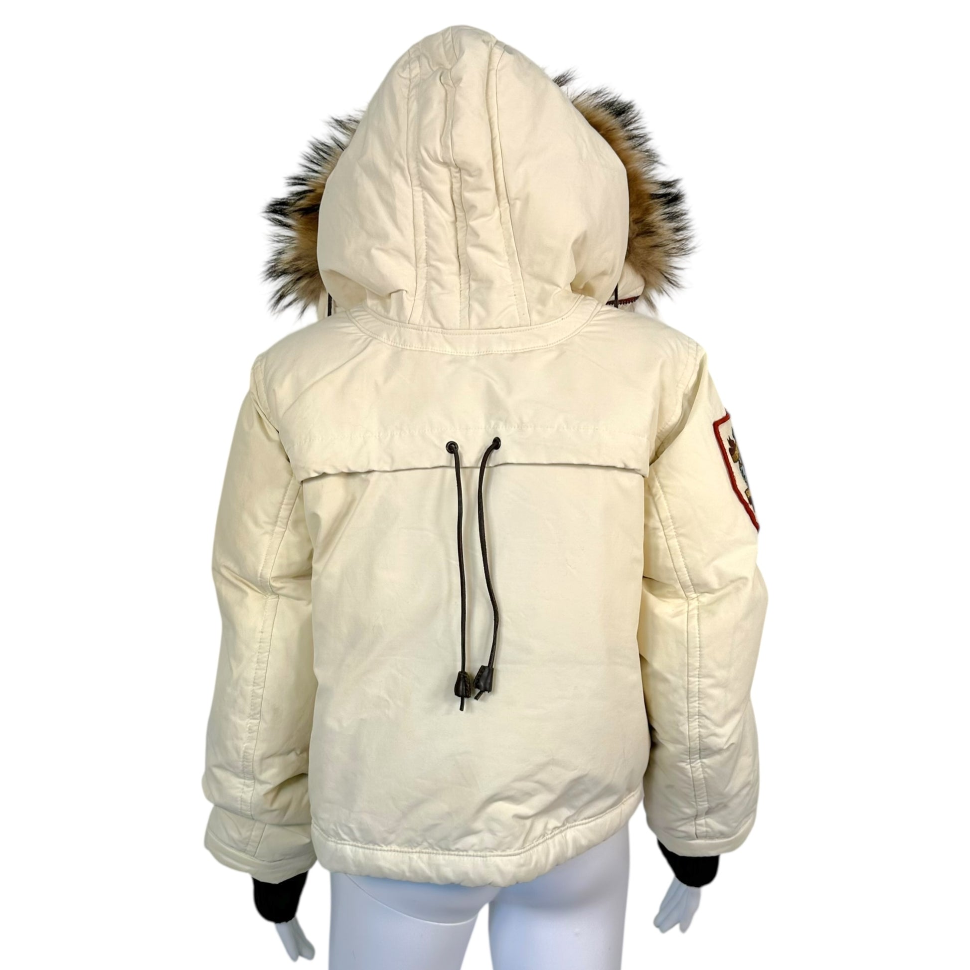 Dsquared2 White Down Fill Leather Toggle & Coyote Cropped Puffer Coat - Outfit Repeater