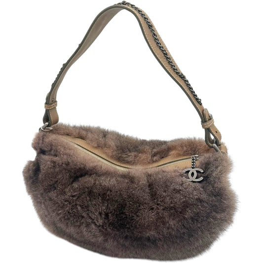 Chanel Brown Fur Shoulder Bag - Outfit Repeater