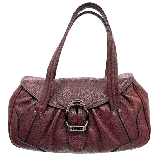Celine Burgundy Leather Buckle Shoulder Bag - Outfit Repeater