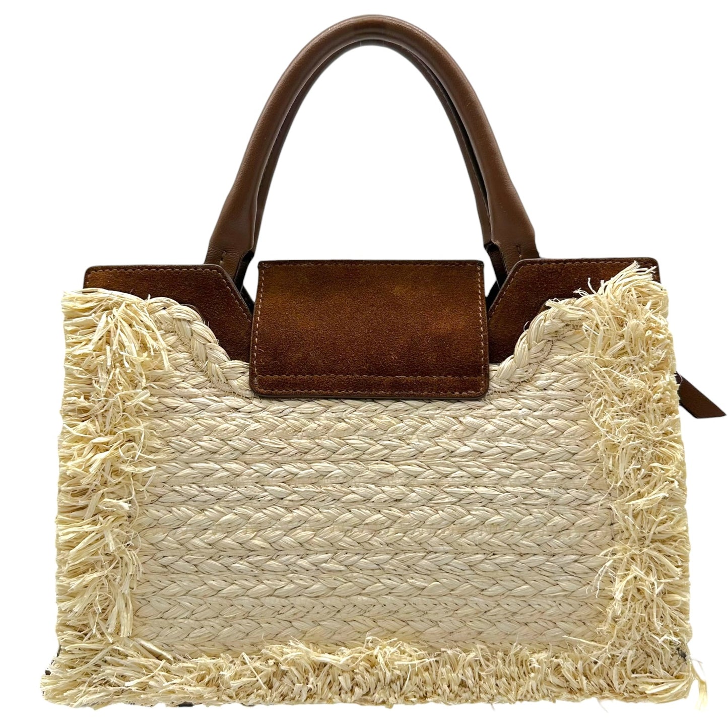 Jimmy Choo Raffia & Brown Suede 2-Way Handbag