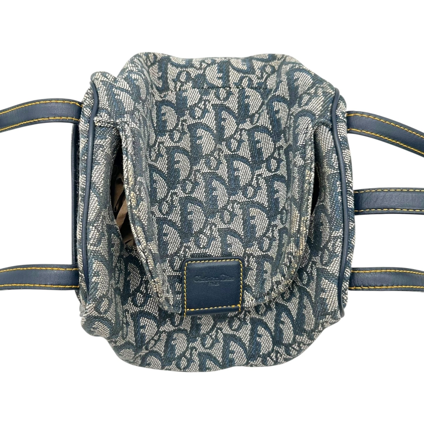 Christian Dior Navy Blue Trotter Monogram Mini Bowler Bag
