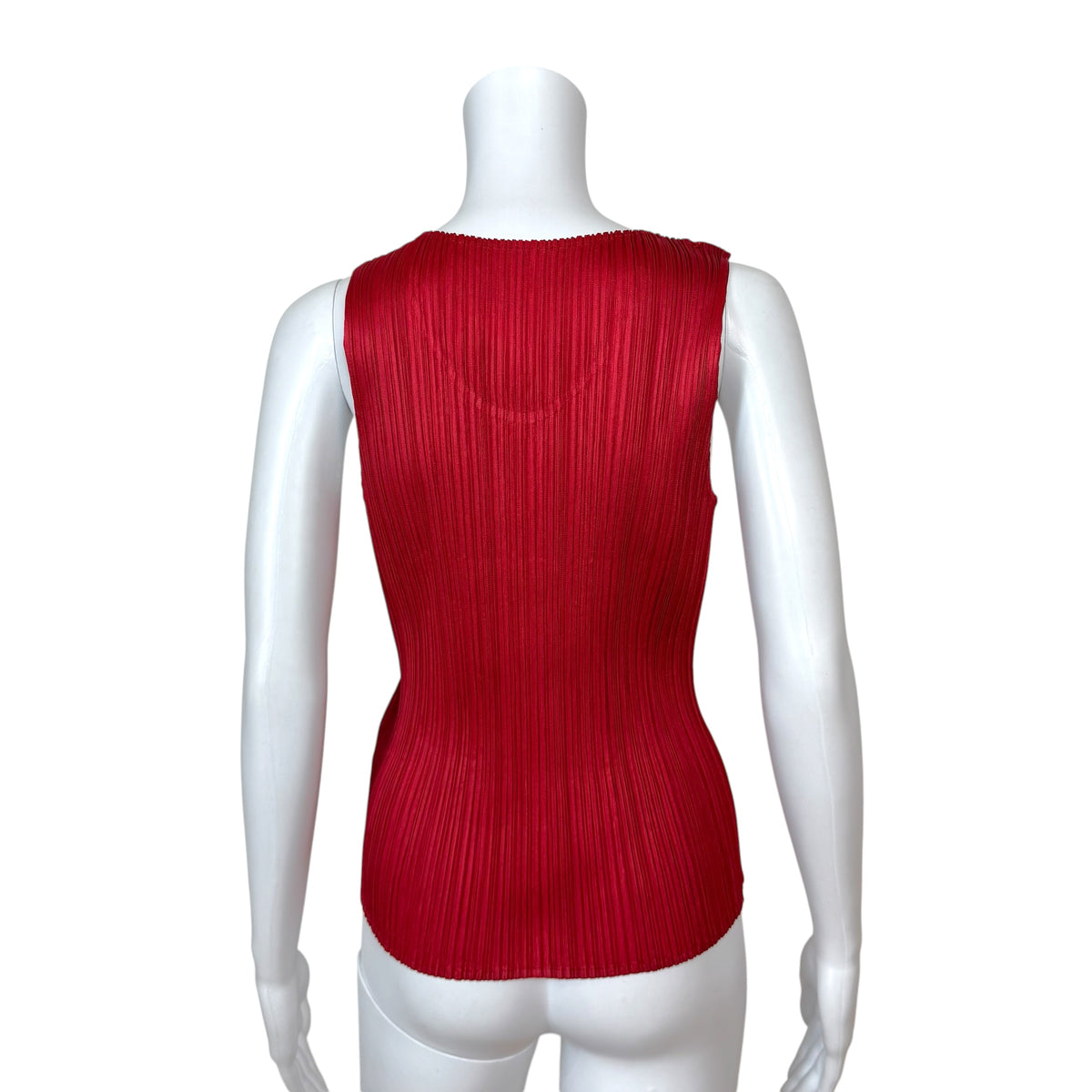Issey Miyake Pleats Please Red Pleated Tank Top Sz 3