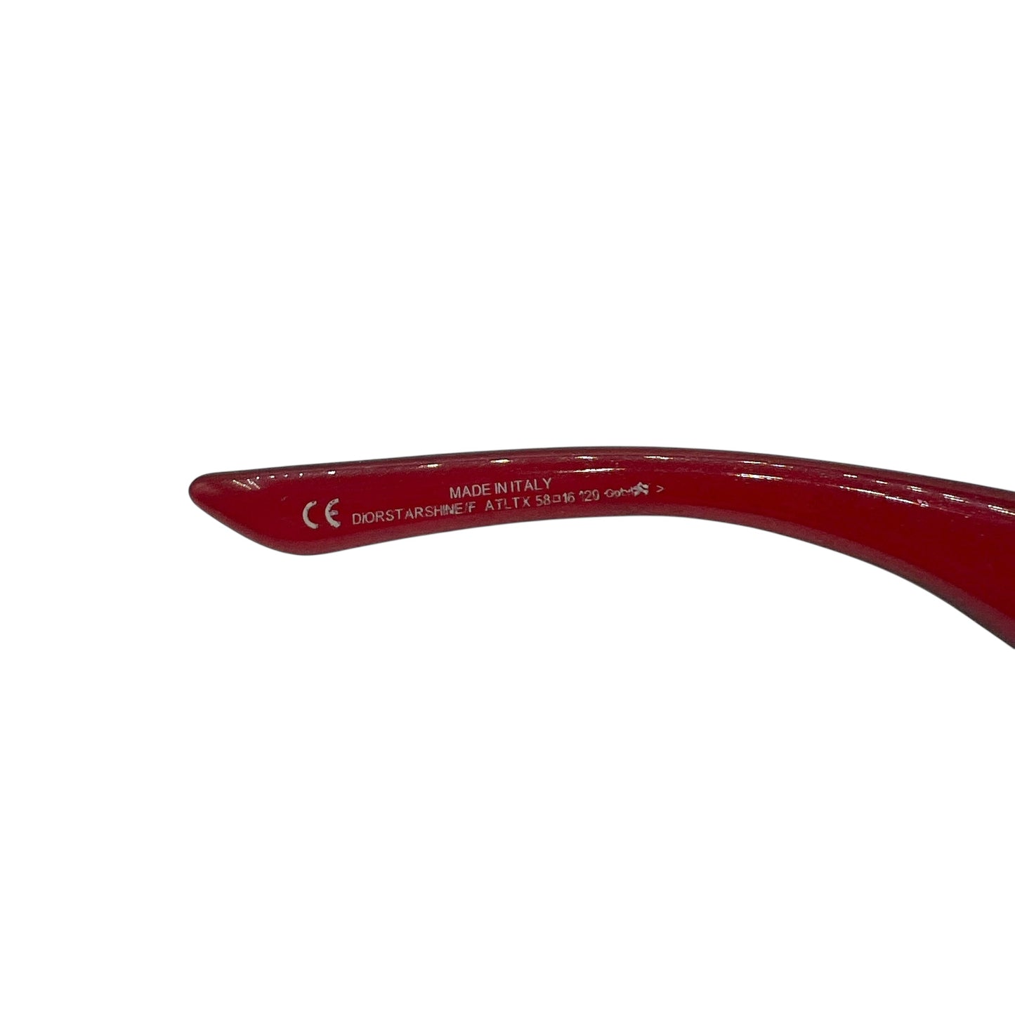 Christian Dior DiorStarShineRed Star Logo Arm Rectangle Sunglasses w/ Case