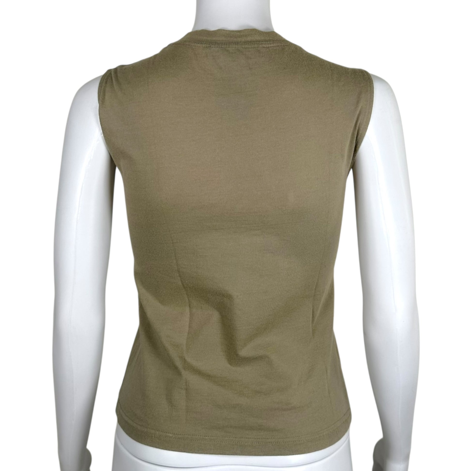 Christian Dior Khaki Green Denim Logo Tank Top