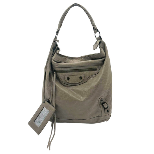 Balenciaga Gray Leather The Day City Hobo Bag