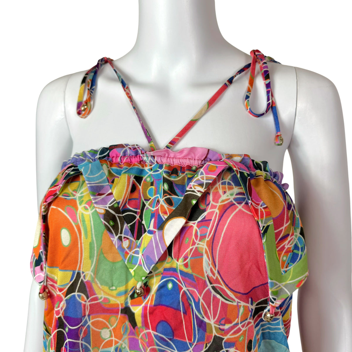 Chanel Multicolor Kaleidoscope Print Halter Cami