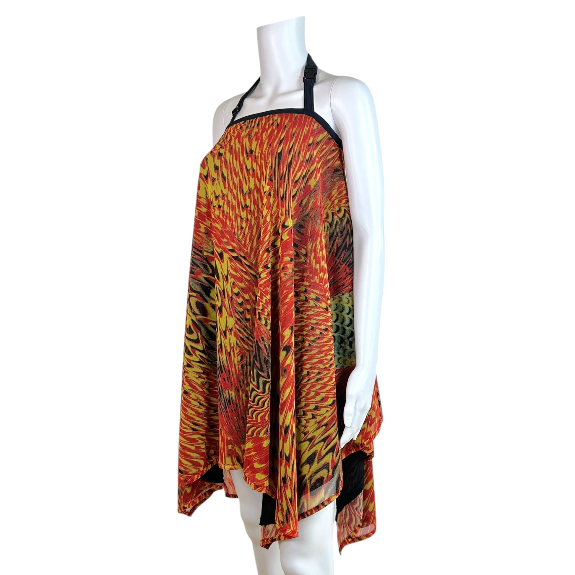 Jean Paul Gaultier Asymmetrical Halter Mini Dress Psychedelic Print