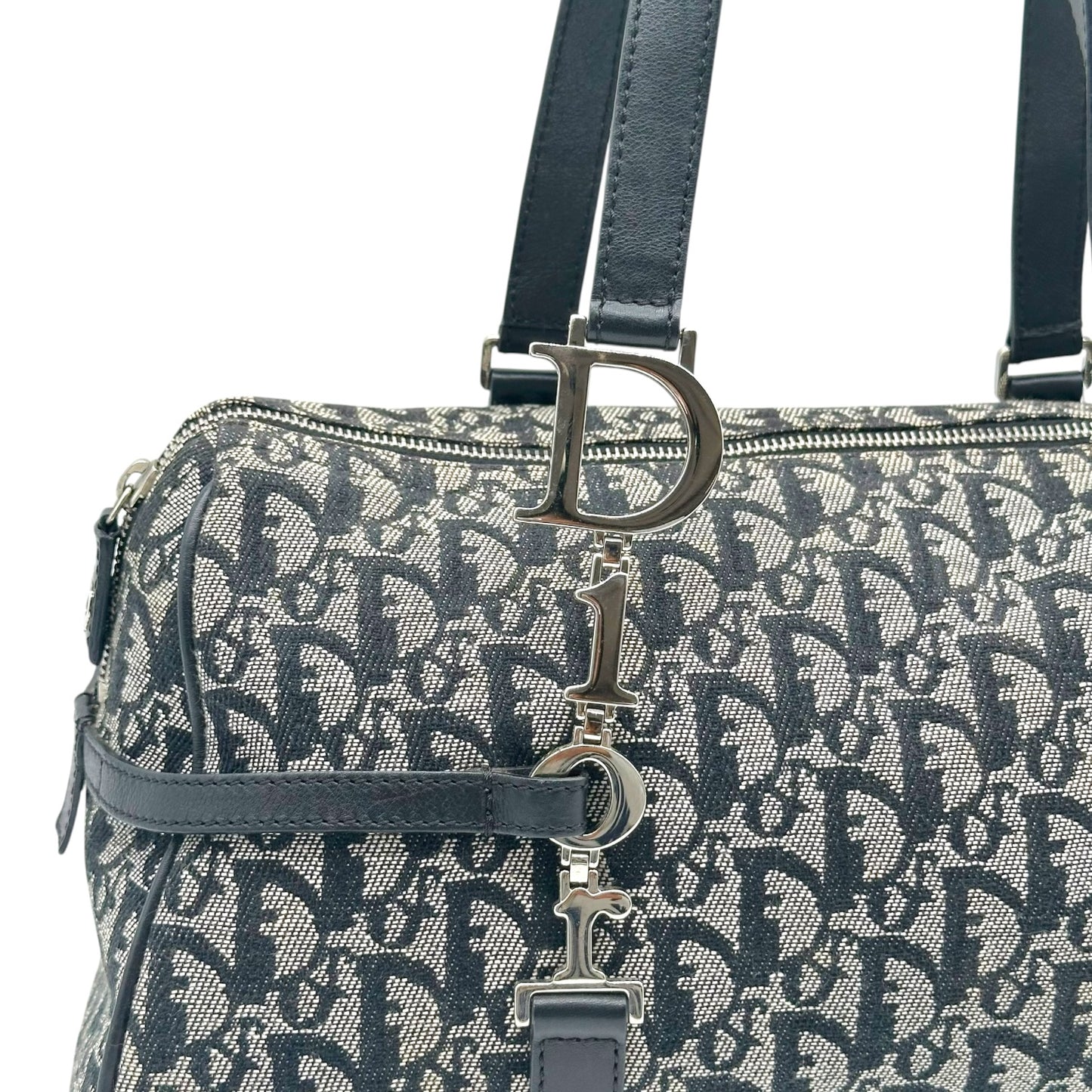 Christain Dior Black Trotter Monogram Logo Hardware Shoulder Bag