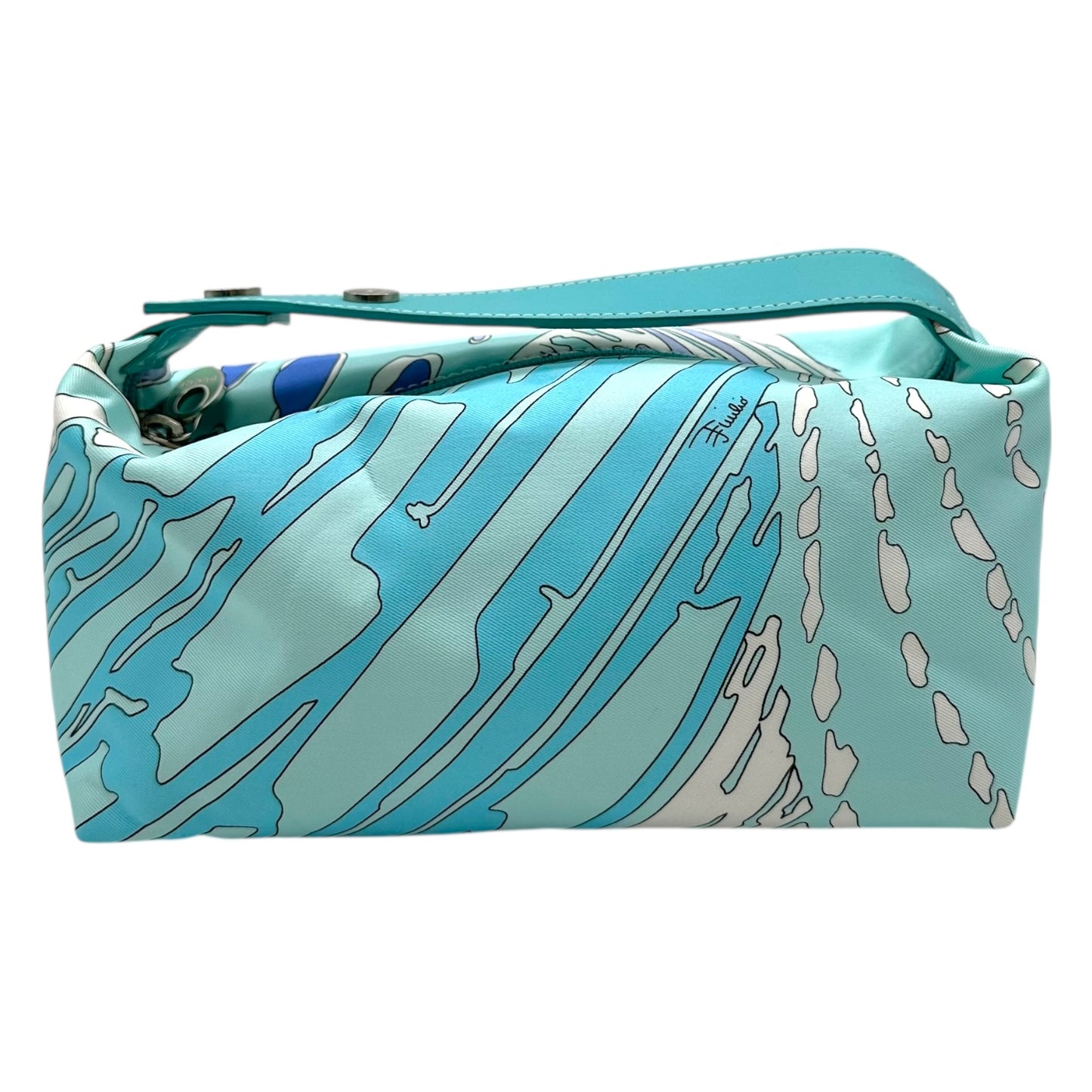 Emilio Pucci Blue Printed Silk Mini Pochette Bag