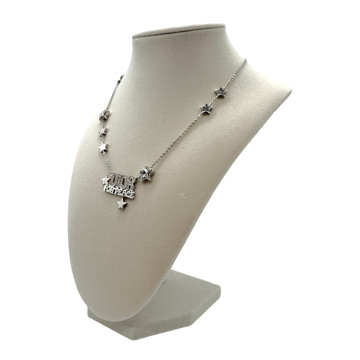 Christian Dior 'Dior for Peace' Silver Crystal Star Embellished Necklace