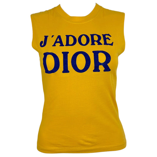 Christian Dior Yellow Blue J'Adore Logo Tank Top