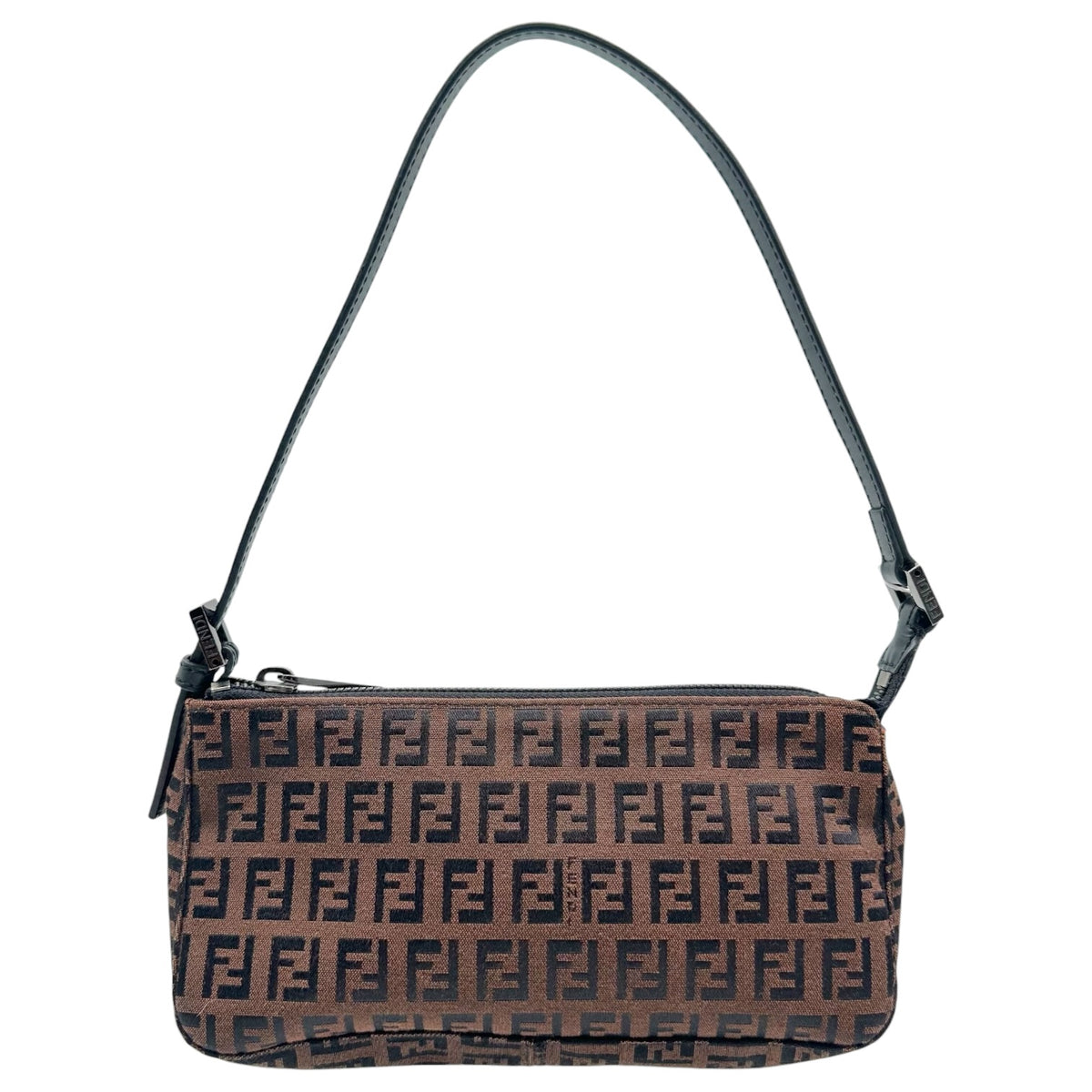Fendi Pochette Bag Black Brown Zucchino Monogram