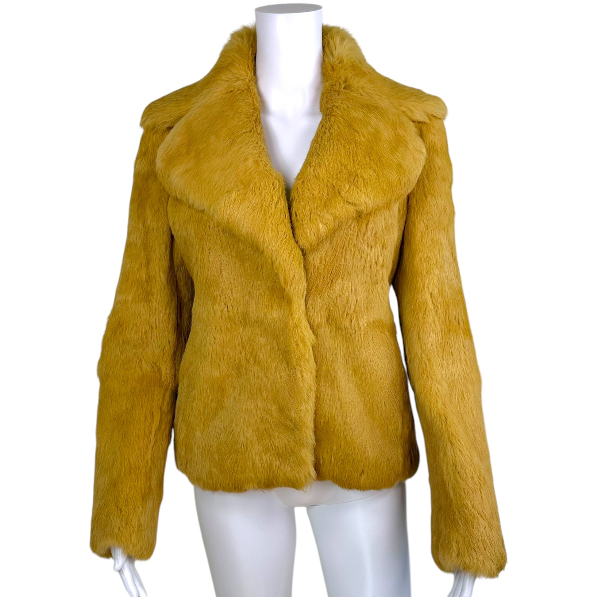 Dolce & Gabbana Yellow-Beige Rabbit Fur Jacket - Outfit Repeater