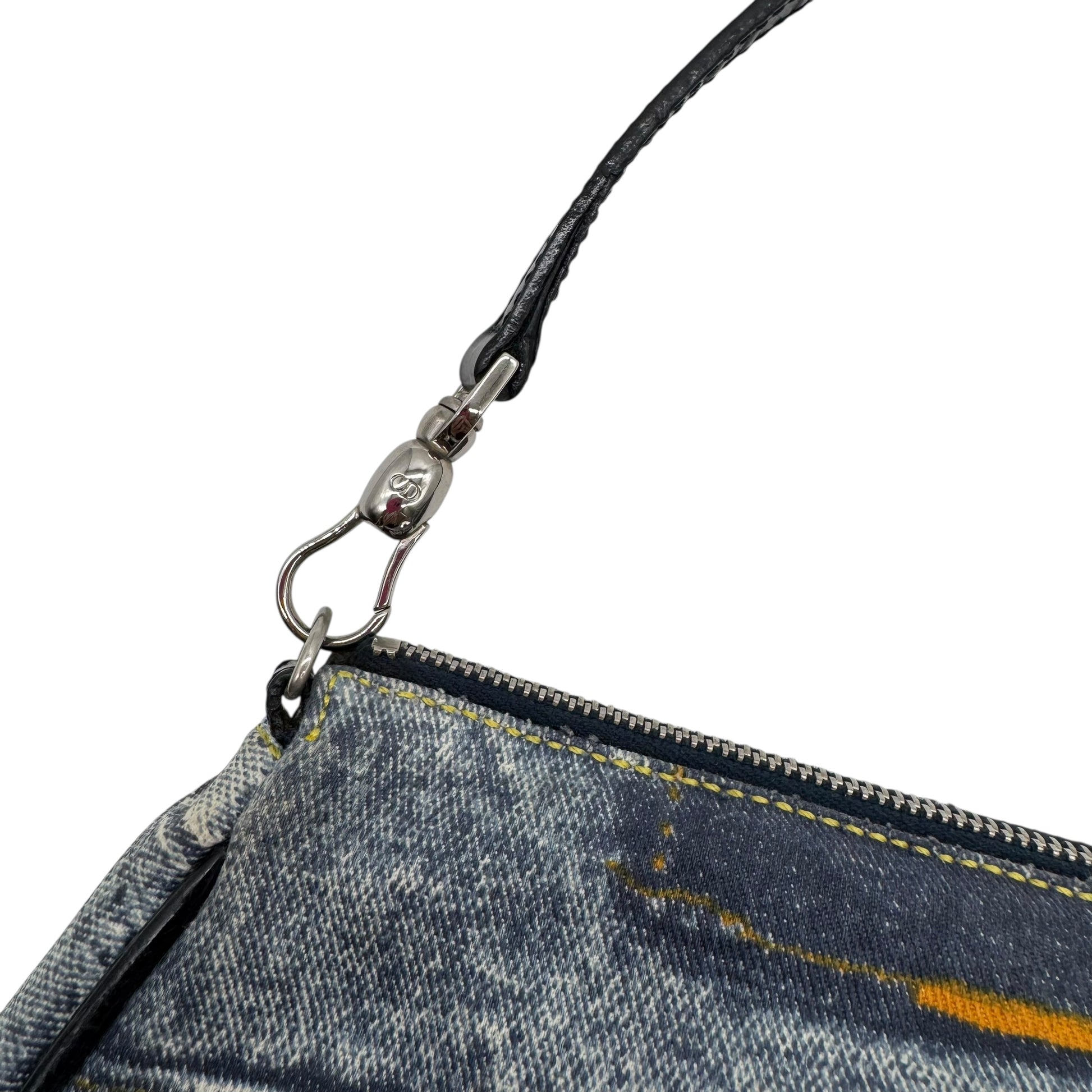 Christian Dior 'Miss Diorella' Denim Printed Mini Saddle Bag - Outfit Repeater