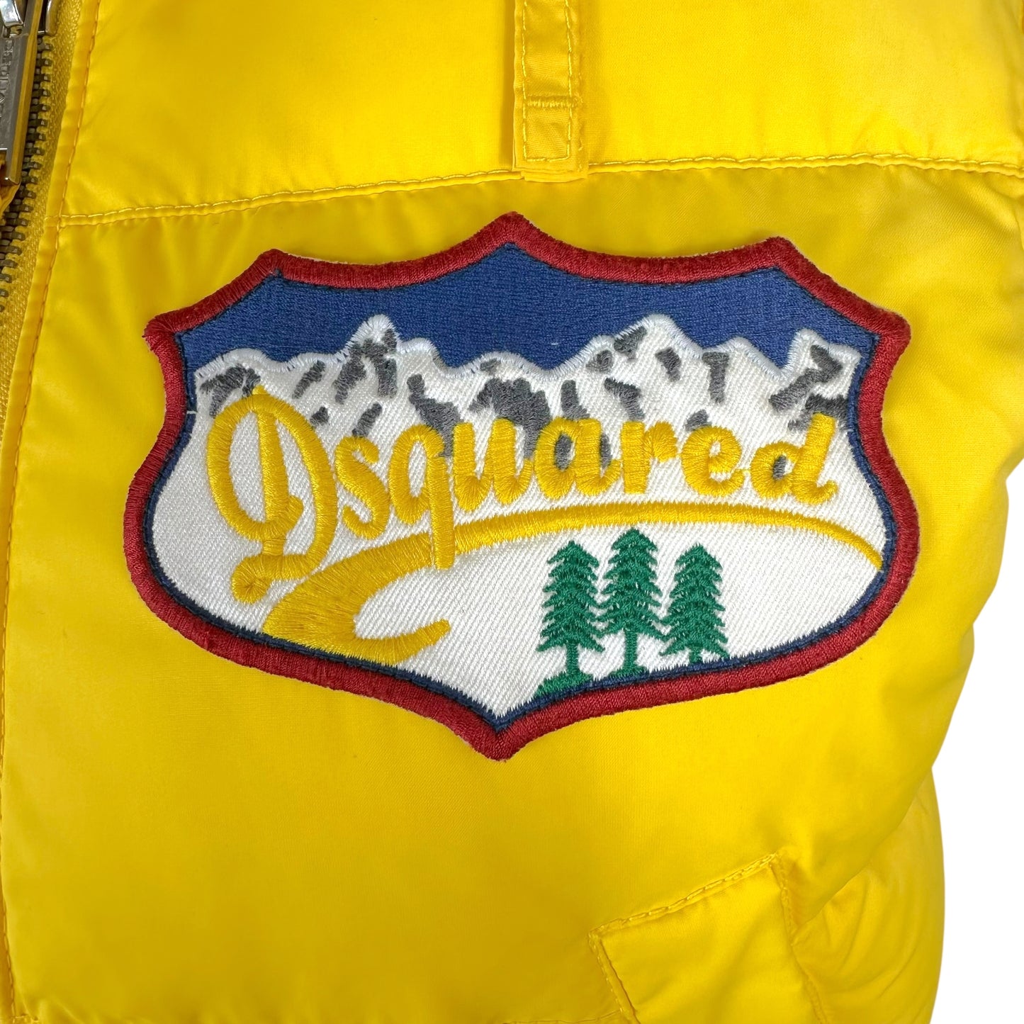 Dsquared2 Yellow Down Vest With Logo Patch