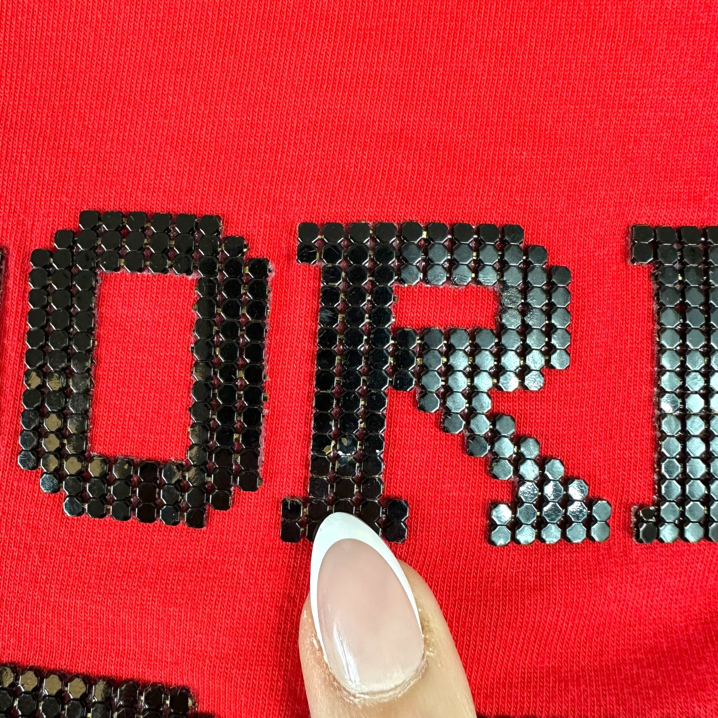 Christian Dior F/W 2003 Red & Black Metal Mesh J'Adore Dior T-Shirt