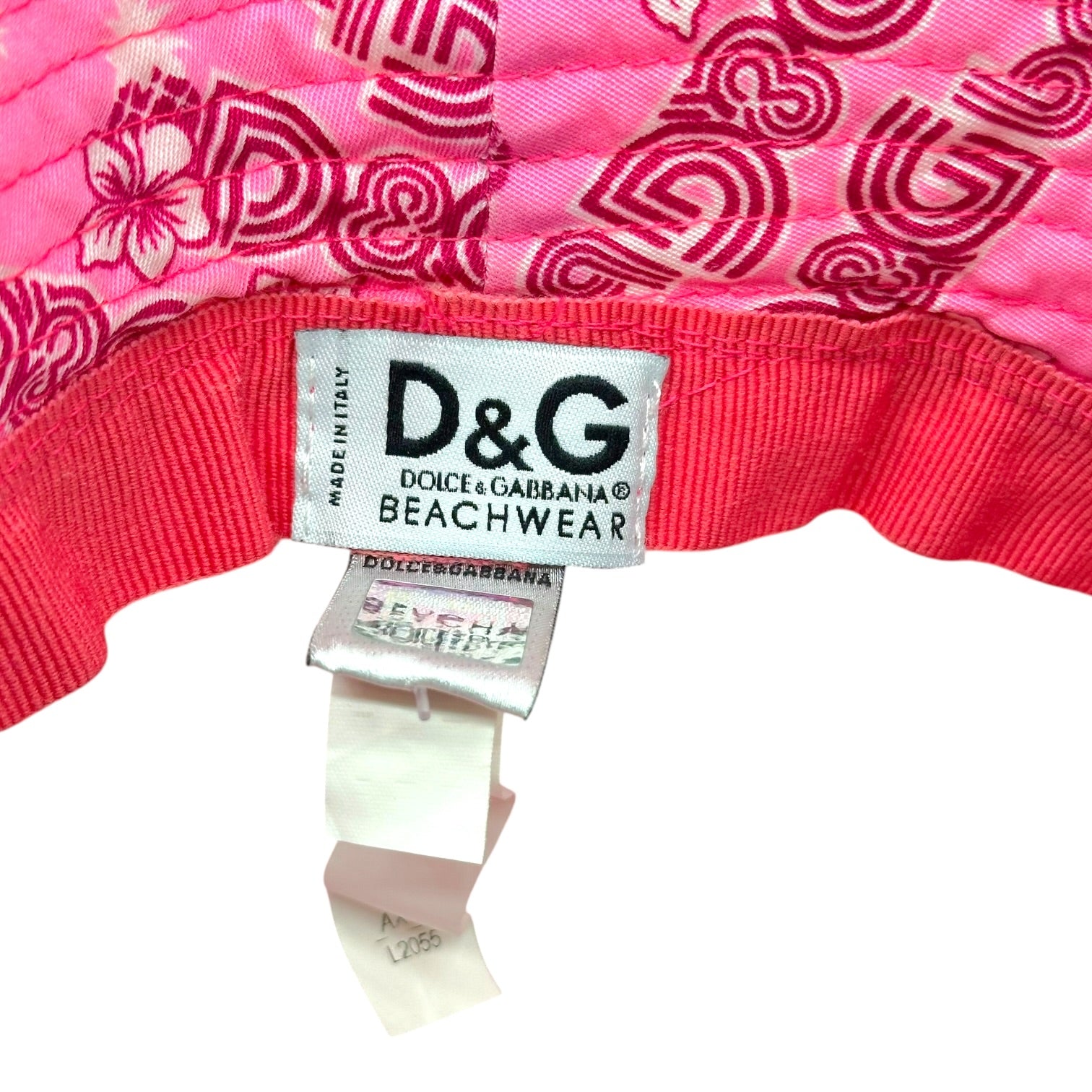 Dolce & Gabbana Pink Logo Print Bucket Hat