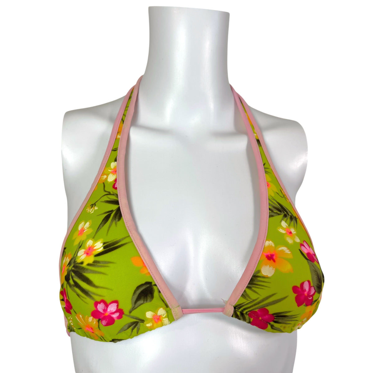 Dolce & Gabbana Pink Green Hawaiian Print Bikini Set