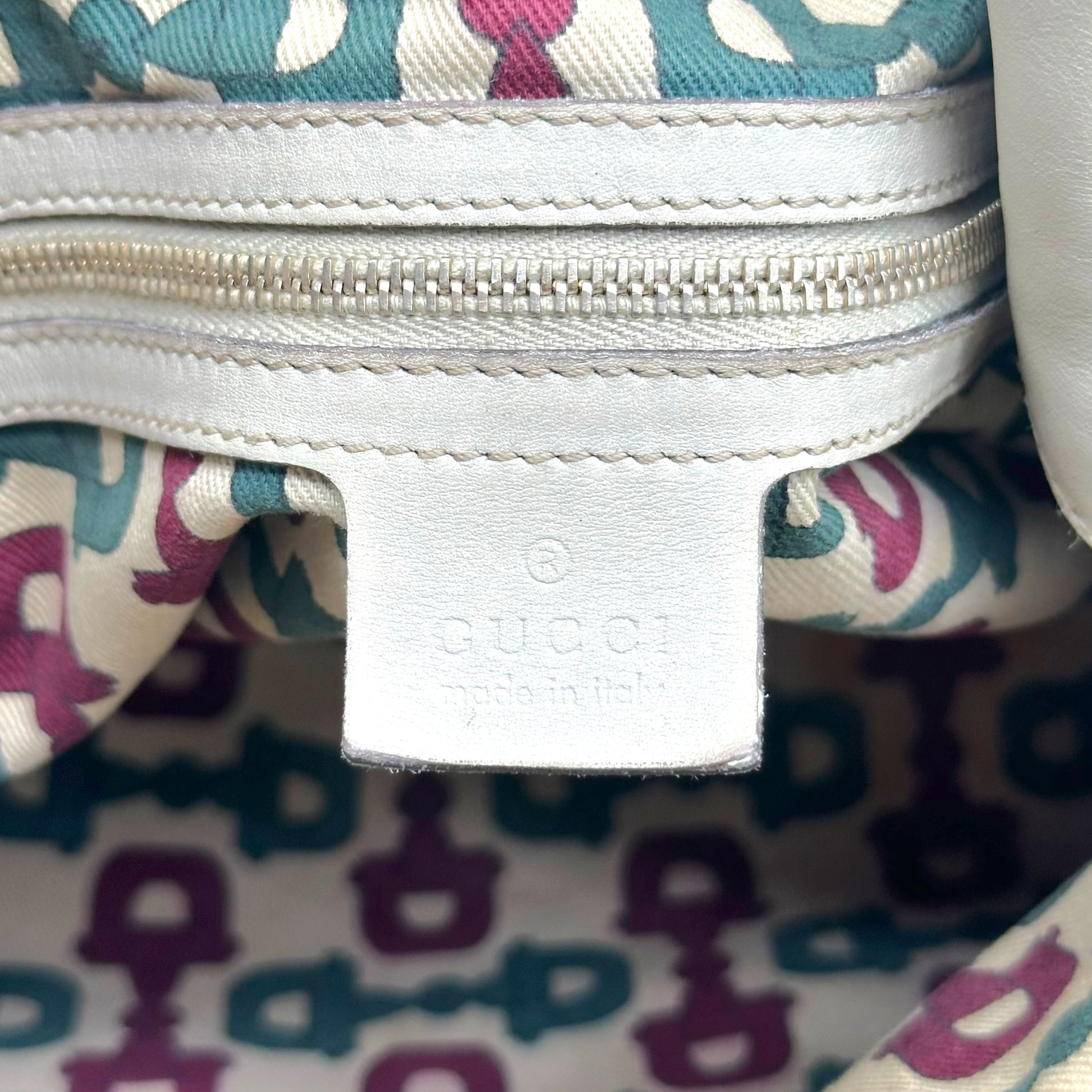 Gucci Light Gray Embossed Monogram Hobo Bag