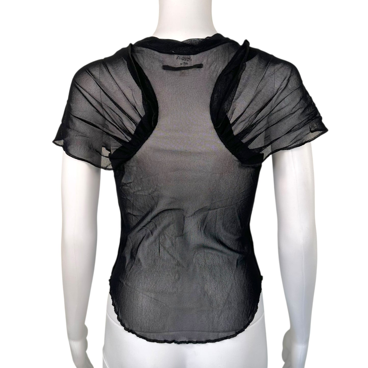 Jean Paul Gaultier Black Mesh Wrap Tank Top