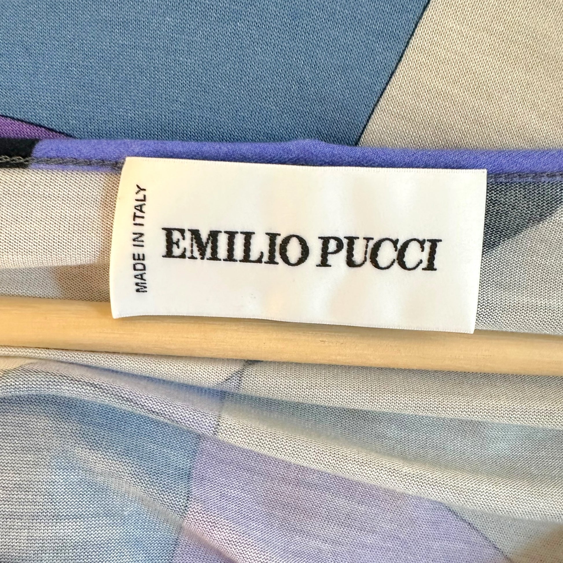 Emilio Pucci Dolman Sleeve Top Blue Purple Abstract Print