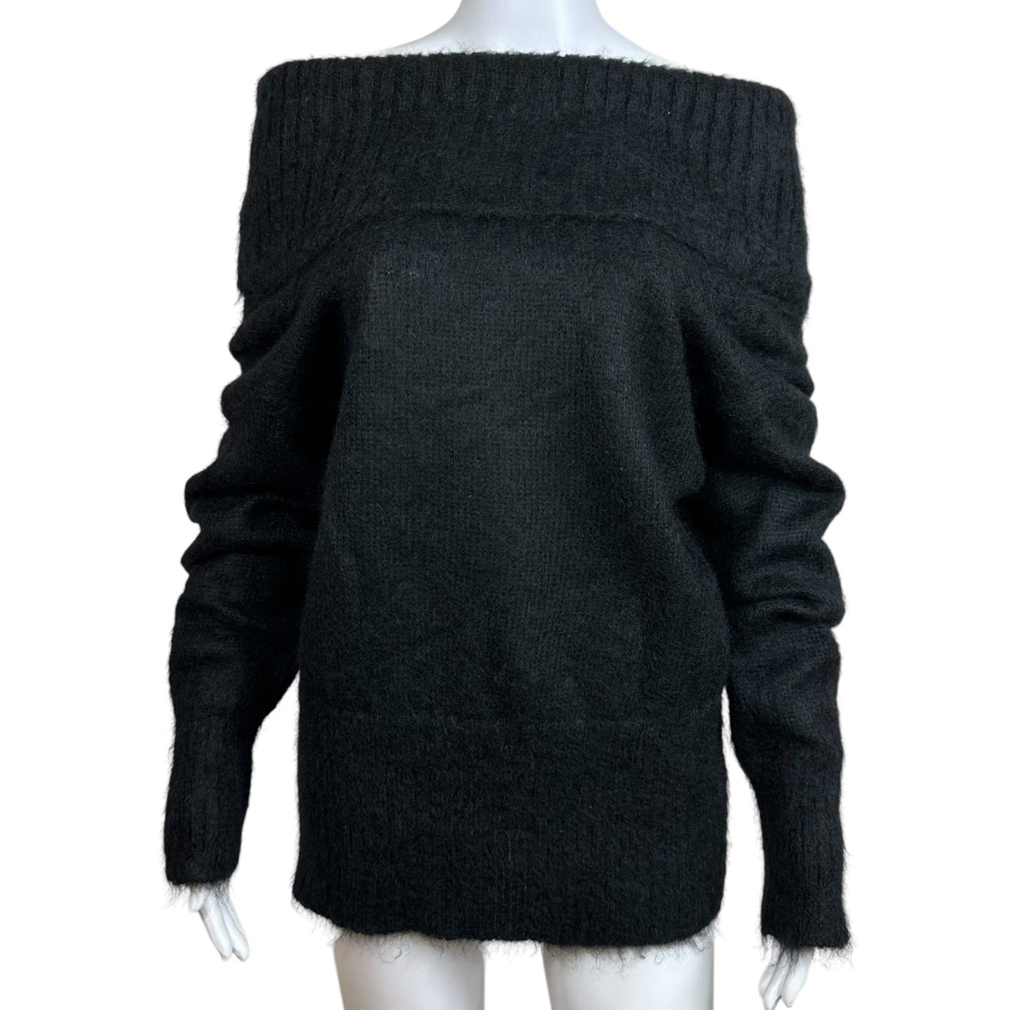 Dolce & Gabbana Black Mohair Off the Shoulder Sweater NWT