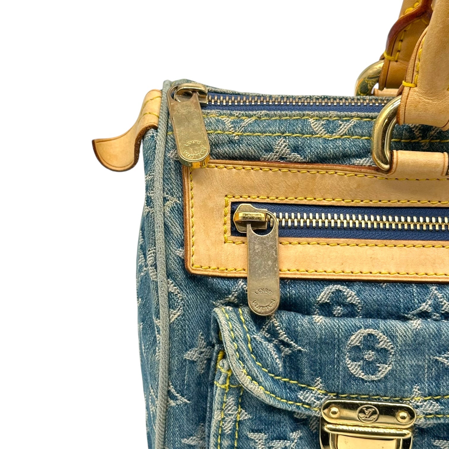 Louis Vuitton Blue Denim Neo Speedy Bag - Outfit Repeater