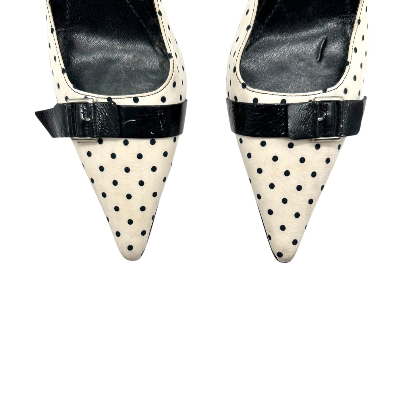 Casadei Black & White Polka Dot Heeled Mules