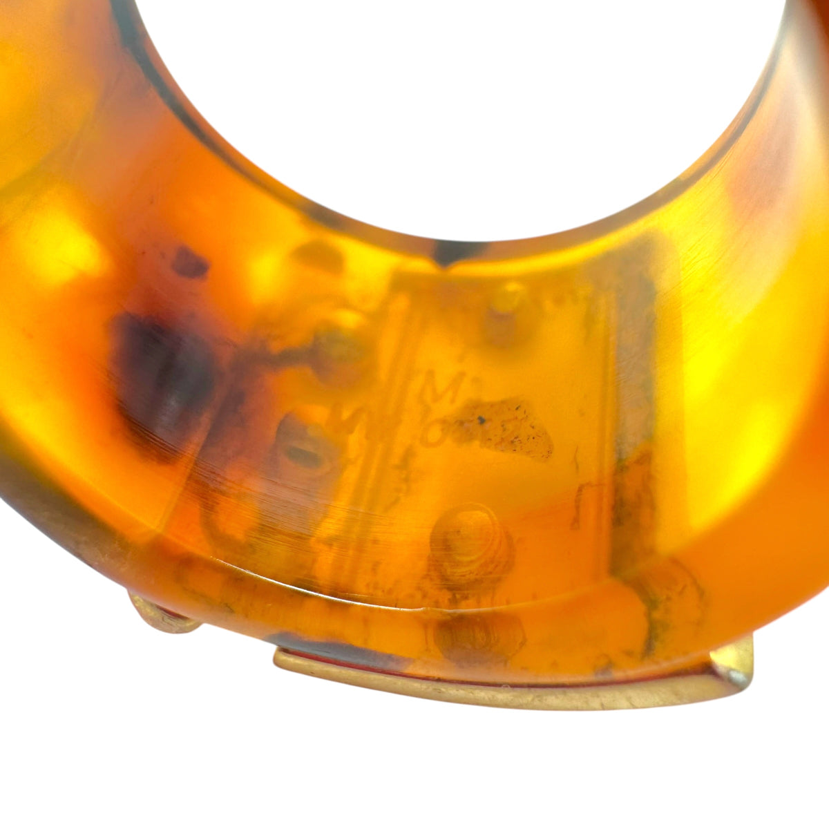 Louis Vuitton Tortoise Gold Metal Buckle Ring Size 5.7