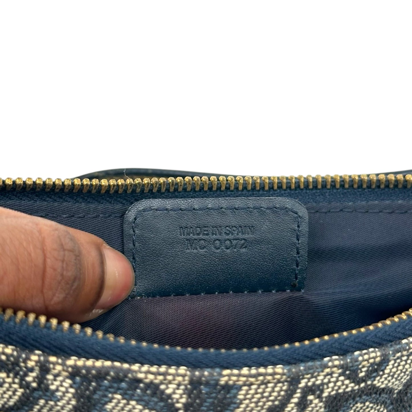 Christian Dior Navy Blue Trotter Monogram Mini Saddle Bag