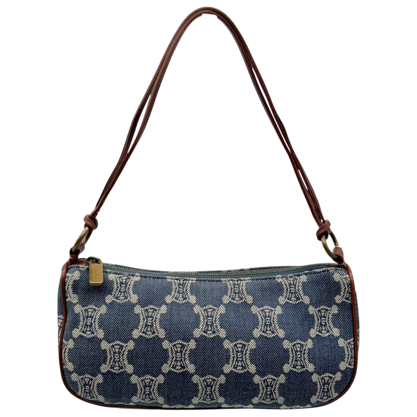 Celine Blue Denim Triomphe Monogram Pochette Bag - Outfit Repeater