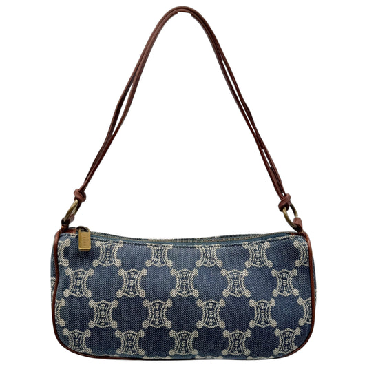 Celine Blue Denim Triomphe Monogram Pochette Bag - Outfit Repeater