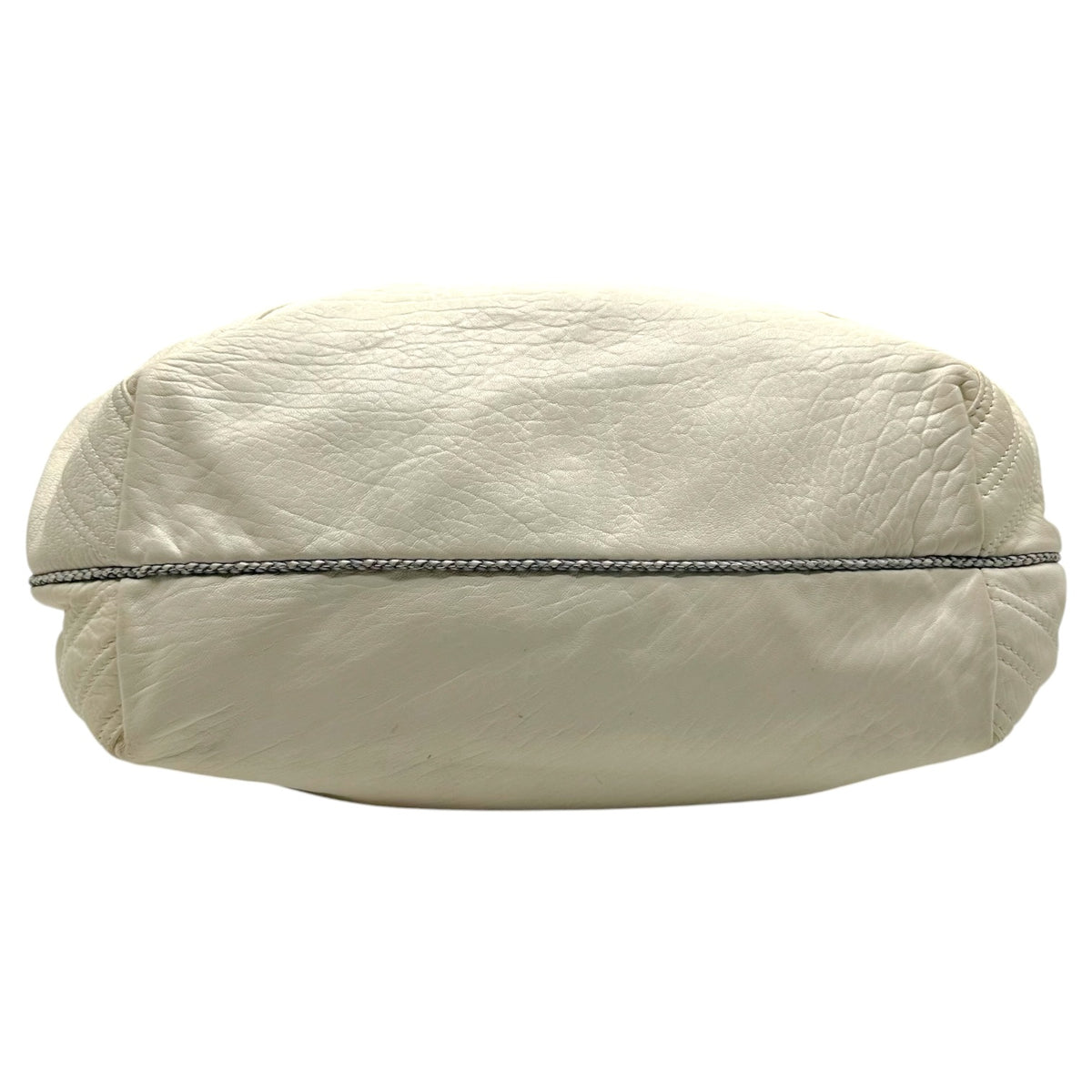 Fendi White Leather Hobo Bag with Woven Handles