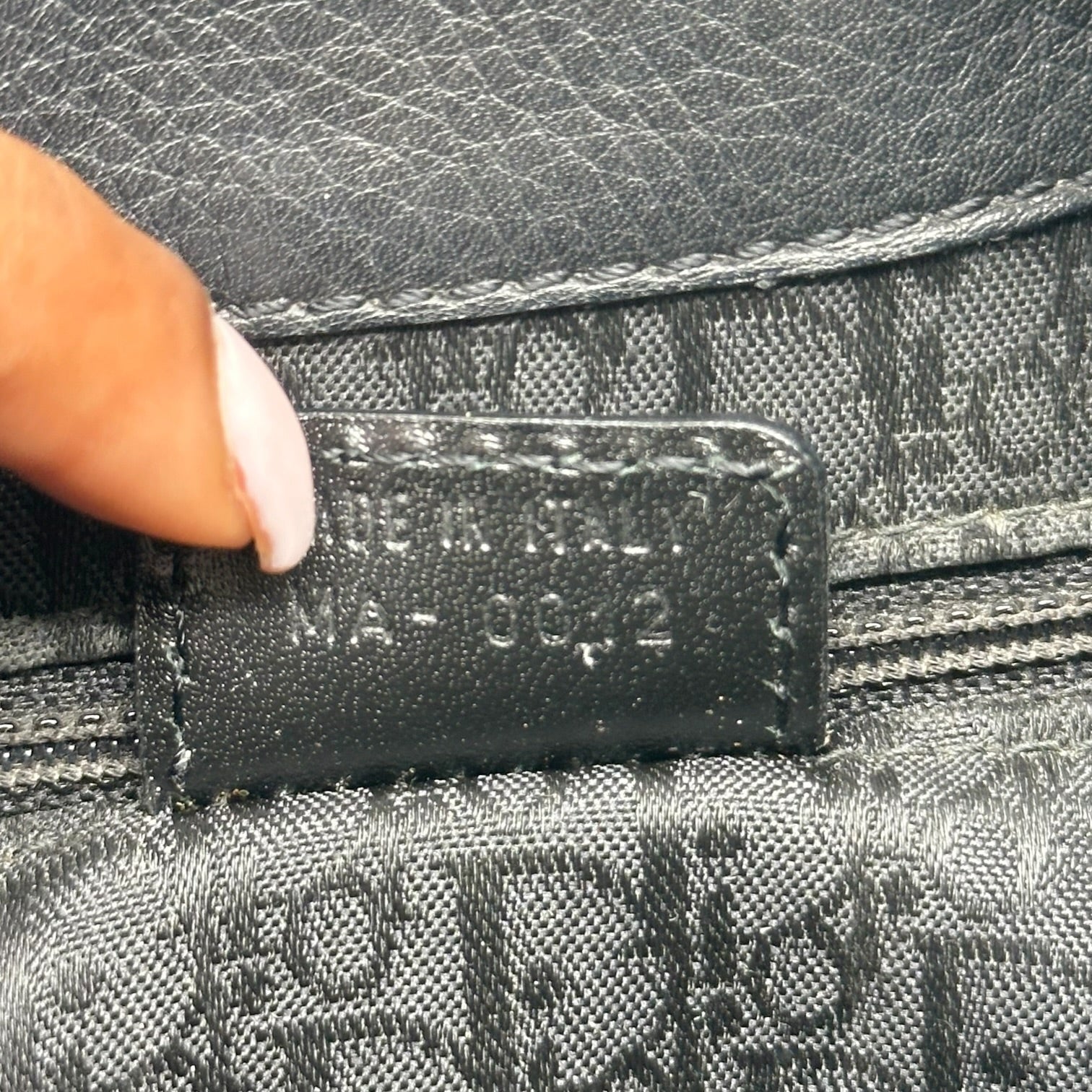 Christian Dior Black Leather Shoulder Bag with Silver Hardware